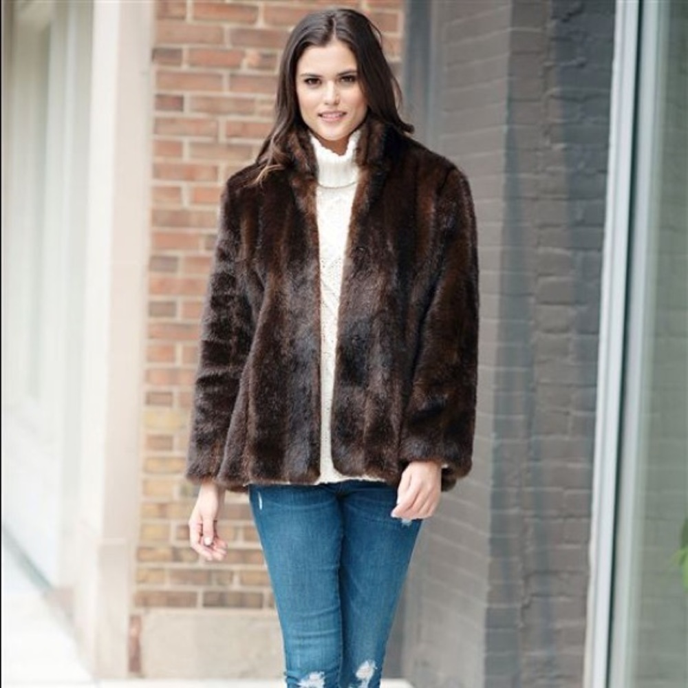 🎉HOST PICK🎉Donna Salyers Fabulous Furs  Faux Fur Sable Jacket 2X